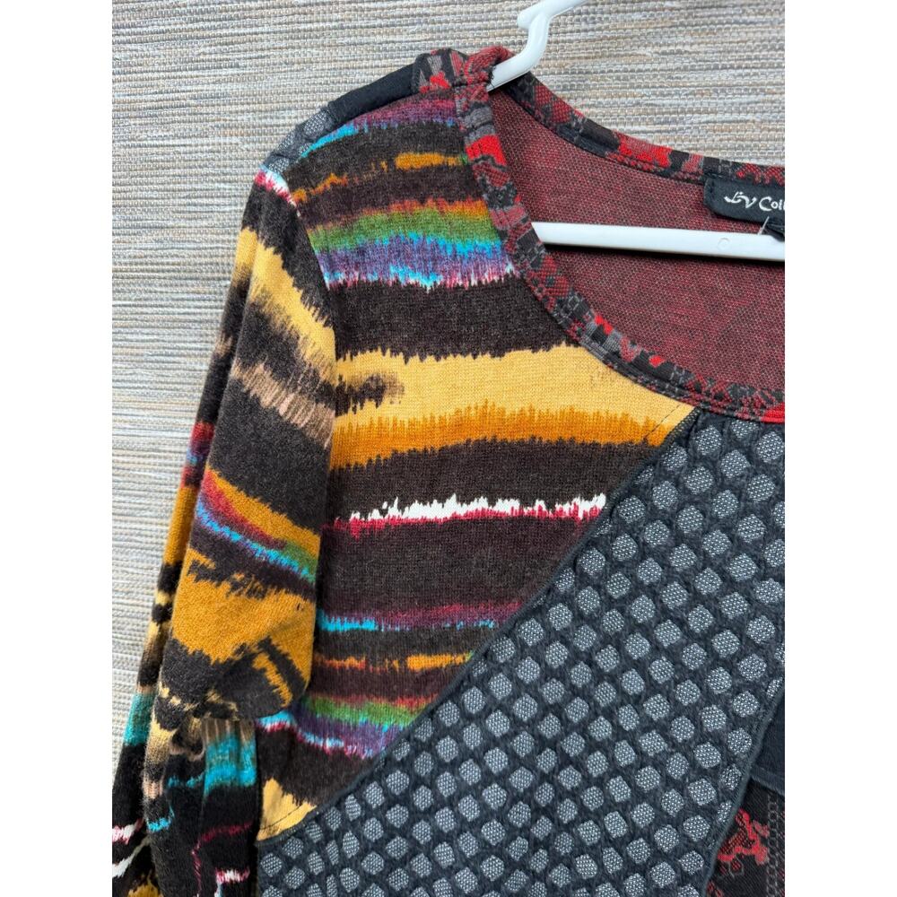 VTG LV Collection Asymmetrical Boho Wearable Art Tunic Long Sleeve Shirt Size XL - Picture 7 of 9